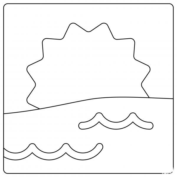 Sunrise Emoji coloring page image