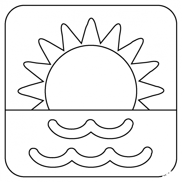 Sunrise Emoji coloring page image