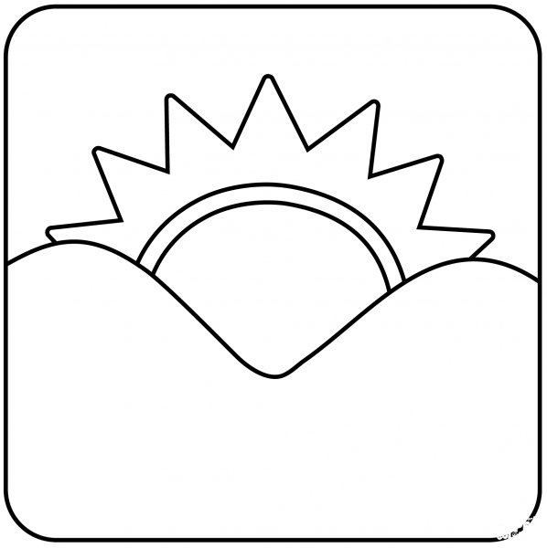 Sunrise over Mountains Emoji coloring page image