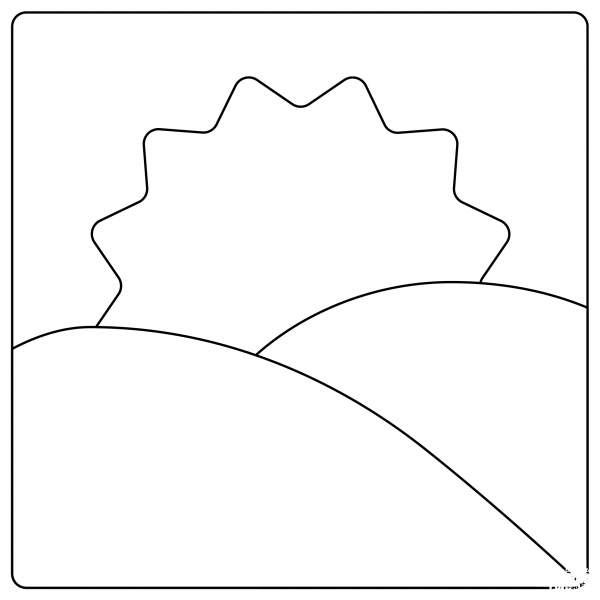 Sunrise Over Mountains Emoji coloring page image