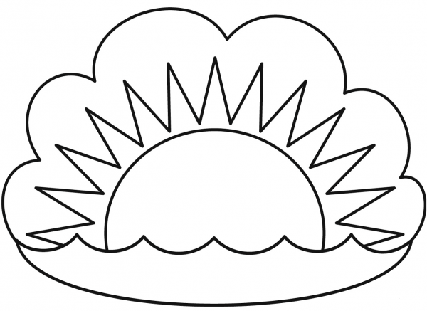 Sunset coloring page image