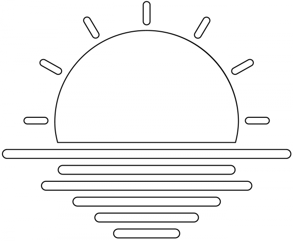 Sunset coloring page image