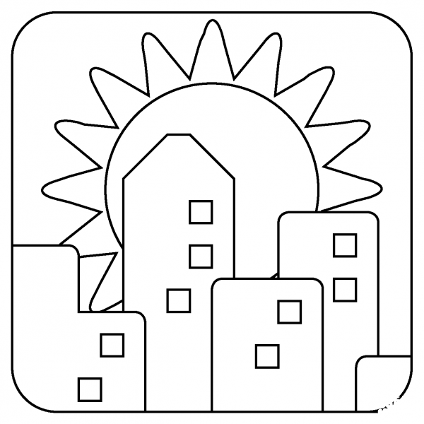 Sunset Emoji coloring page image
