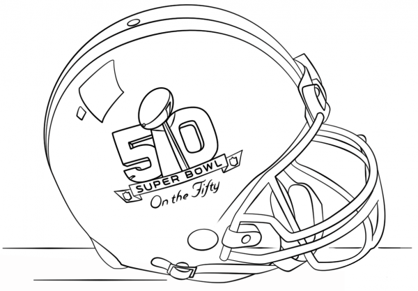 Super Bowl 2016 Helmet coloring page image