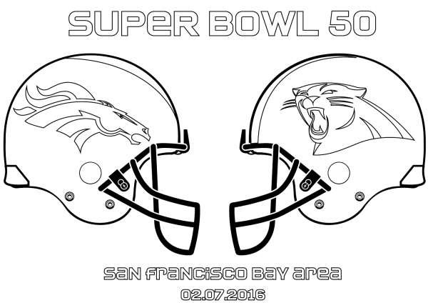 Super Bowl 50: Carolina Panthers vs. Denver Broncos coloring page image