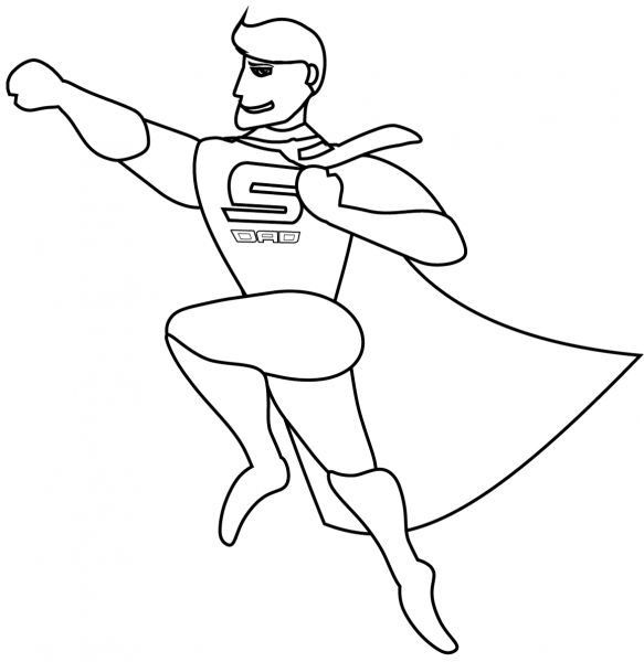 Super Dad coloring page image