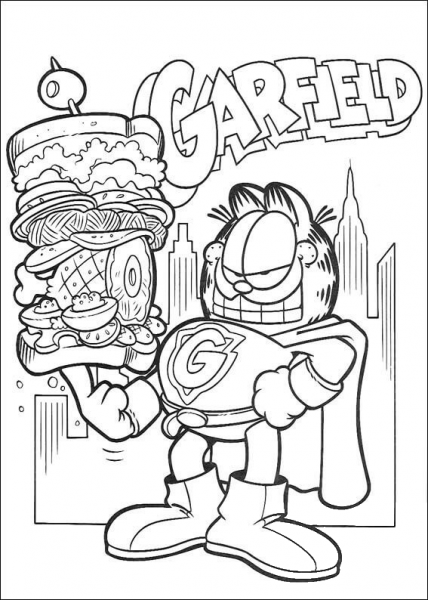 Super Garfield  coloring page image