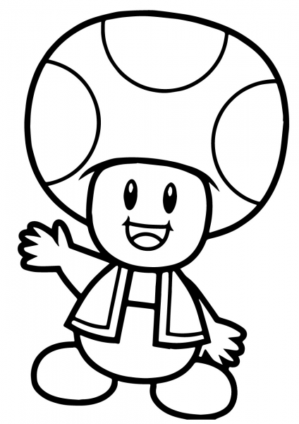 Super Mario Bros. Toad coloring page image