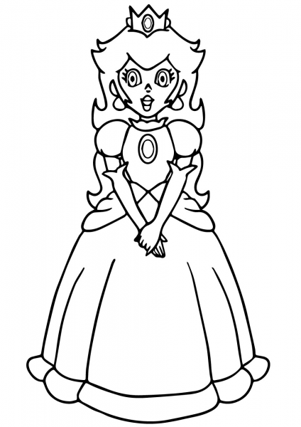 Super Mario Princess Peach coloring page image