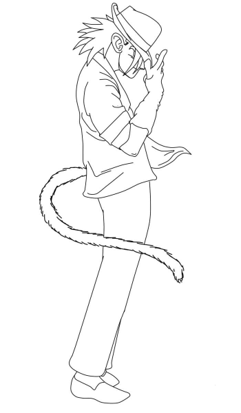 Super Saiyan Cosplays Michael Jackson coloring page image