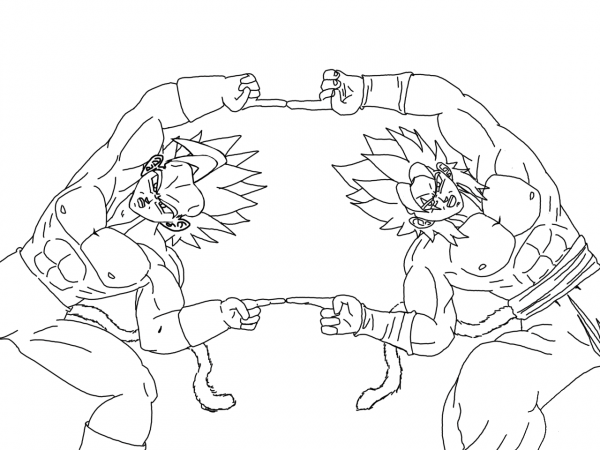 Super Saiyan Fusion coloring page image