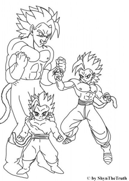 Super Saiyan in Young, Teenage and Mature coloring page image
