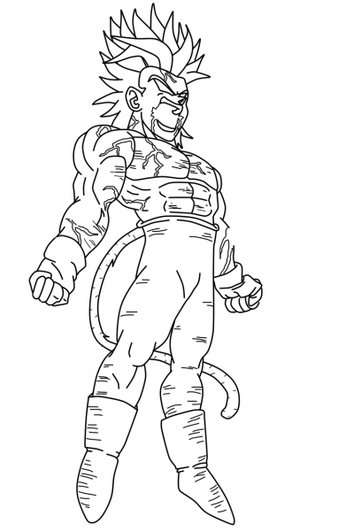 Super Saiyan Trans into Lssj coloring page image