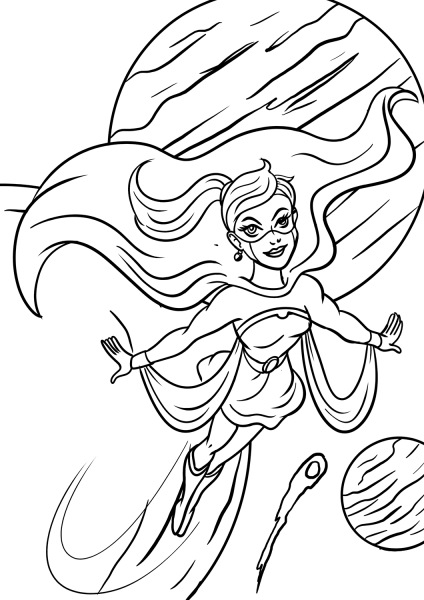 Supergirl coloring page image