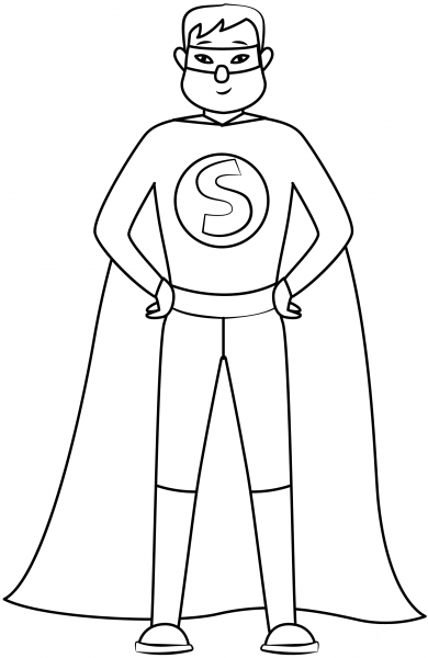 Superhero coloring page image