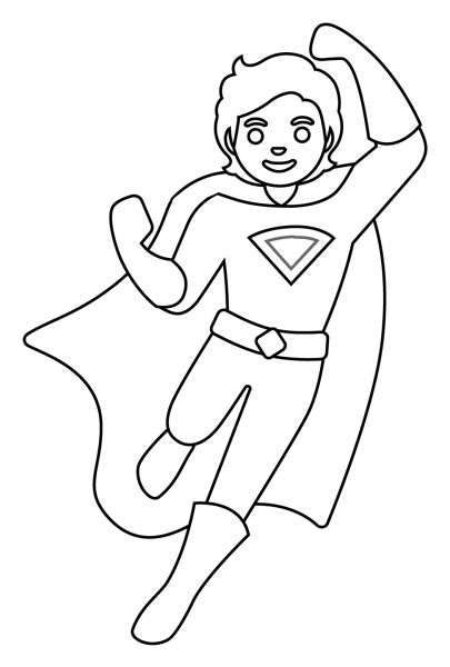 Superhero Emoji coloring page image