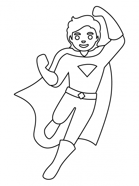 Superhero Emoji coloring page image