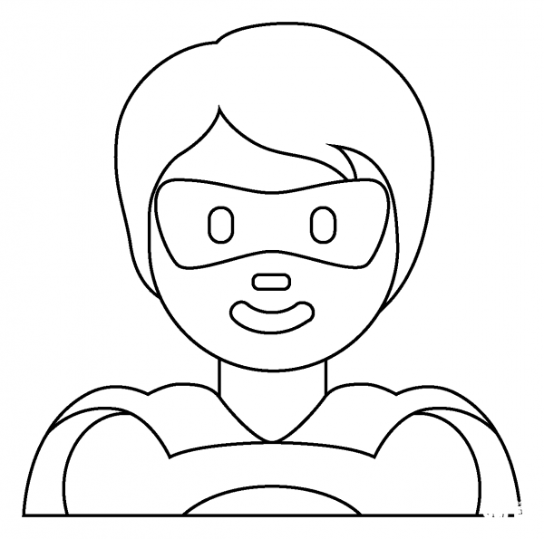Superhero Emoji coloring page image
