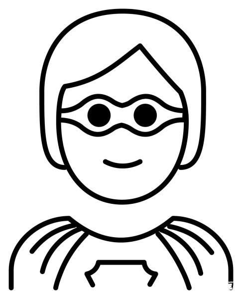 Superhero Emoji coloring page image