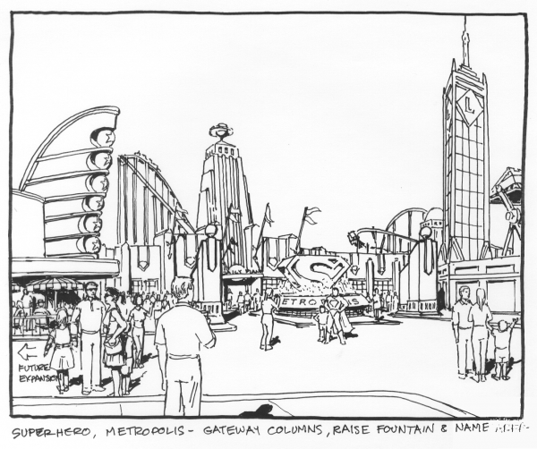 Superhero Metropolis coloring page image