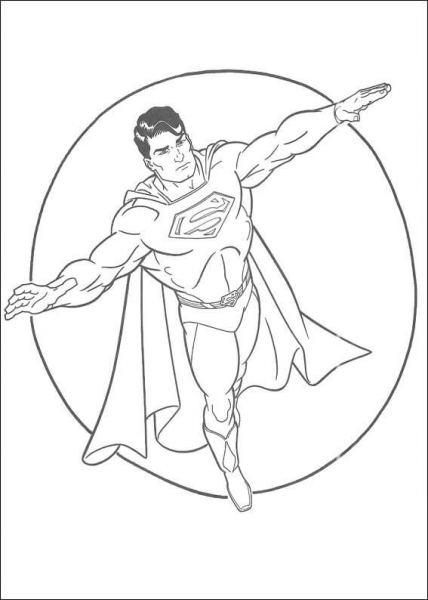 Superman hero coloring page image