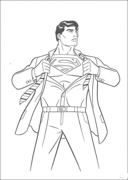 Superman is coming  coloring page image