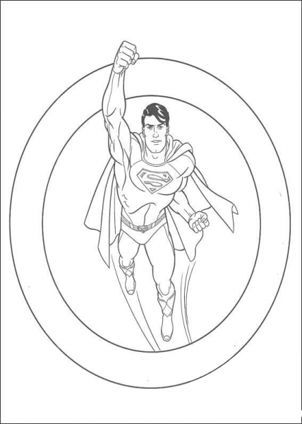 Superman is ready to save the world  coloring page image
