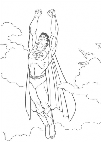 Superman is super strong, super fast, invulnerable and super smart coloring page image