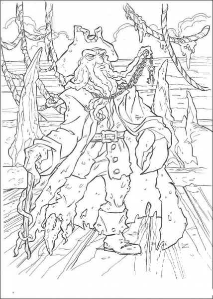 Supernatural sailor Davy JOnes  coloring page image