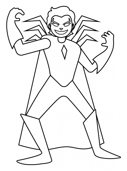 Supervillain Emoji coloring page image