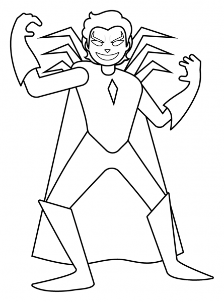 Supervillain Emoji coloring page image