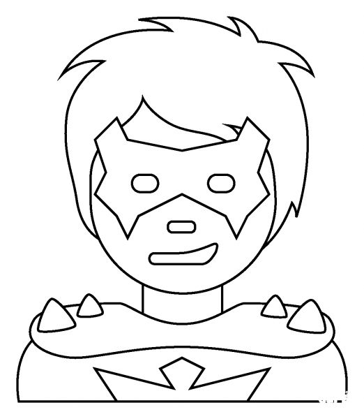 Supervillain Emoji coloring page image