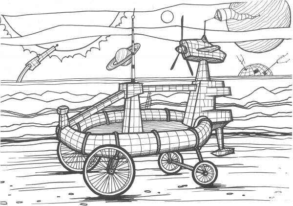 Surf plus Turf Vehicle coloring page image