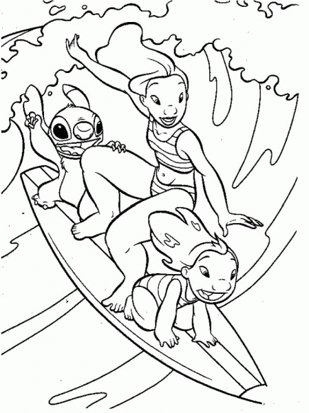 Surfing  coloring page image