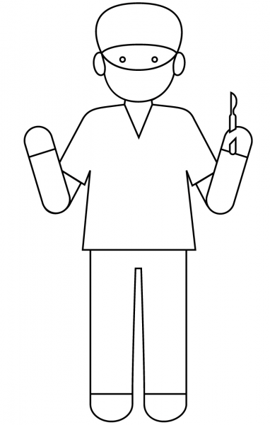 Surgeon coloring page image