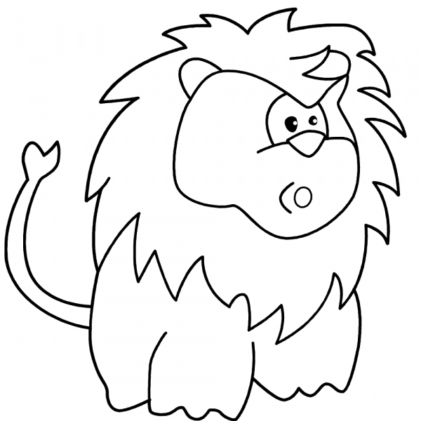 Surprised Cartoon Lion coloring page image