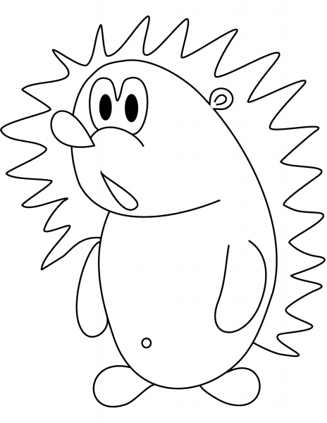 Surprised Hedgehog coloring page image
