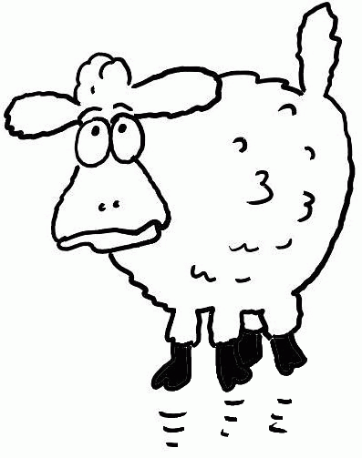 Surprised Sheep coloring page image