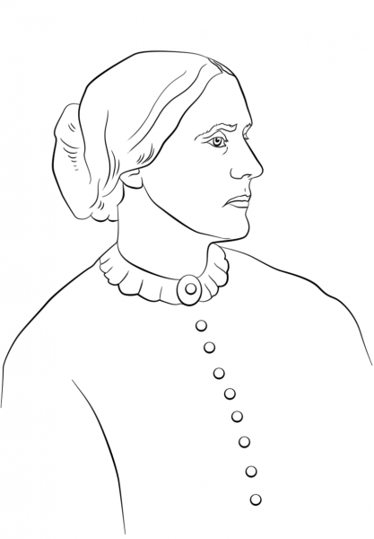 Susan B. Anthony coloring page image