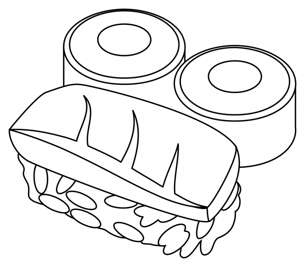 Sushi coloring page image