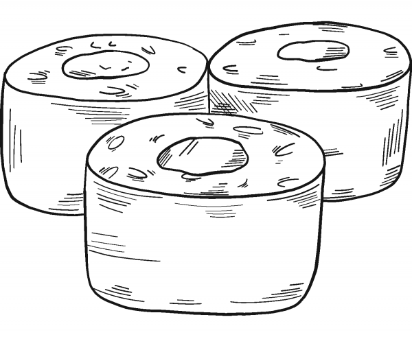 Sushi coloring page image