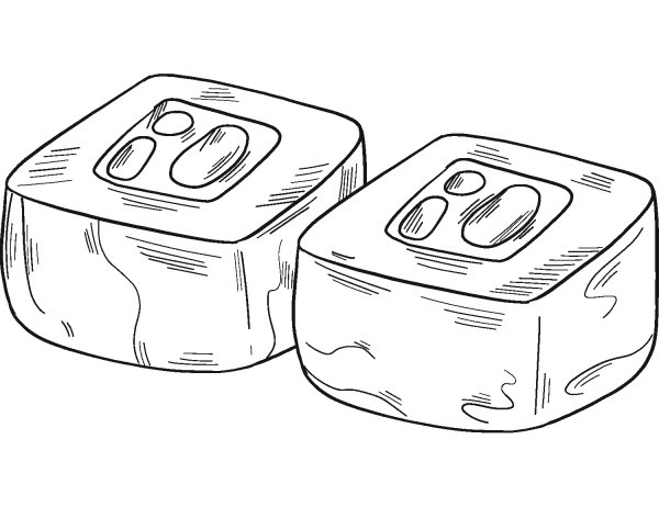 Sushi coloring page image