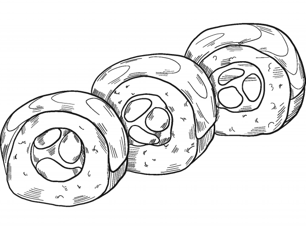 Sushi coloring page image
