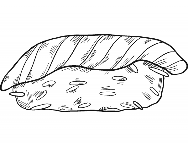 Sushi coloring page image