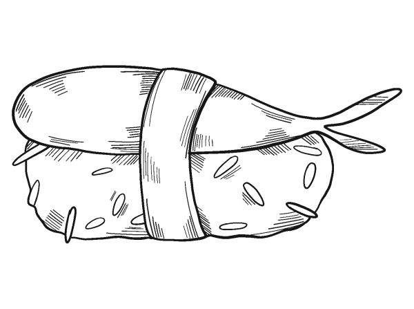 Sushi coloring page image