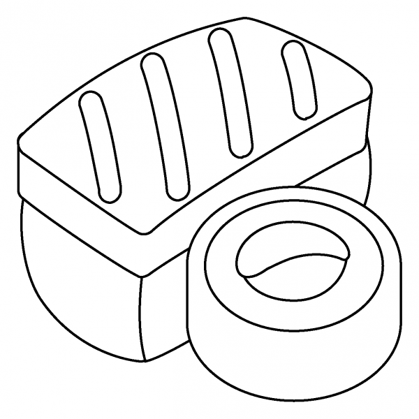 Sushi Emoji coloring page image