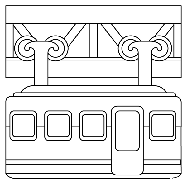 Suspension Railway Emoji coloring page image