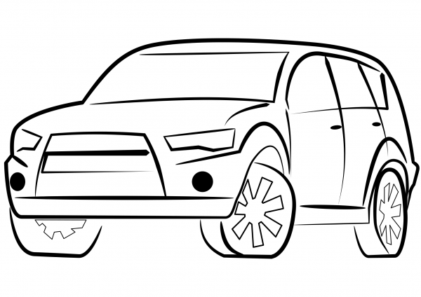 SUV Car coloring page image