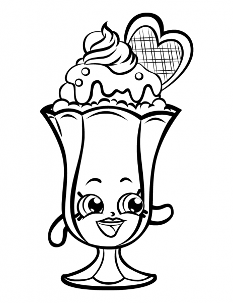 Suzie Sundae Shopkin coloring page image