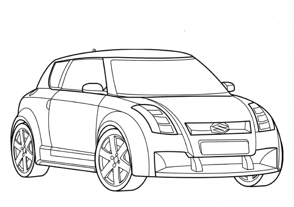 Suzuki car coloring page image